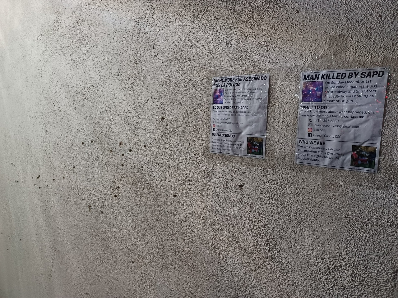  Almost 30 bullet holes are still visible at the site of the killing.