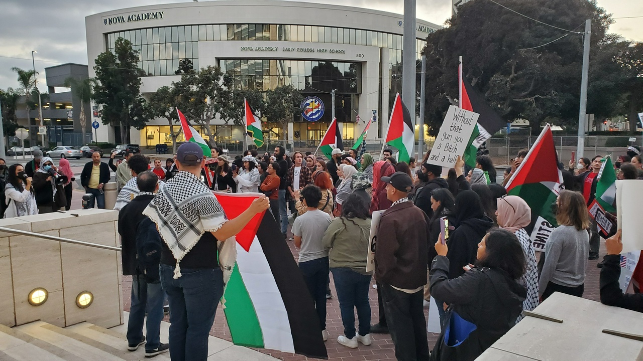 Orange County walkout in solidarity with Palestine. | Fight Back! News/staff
