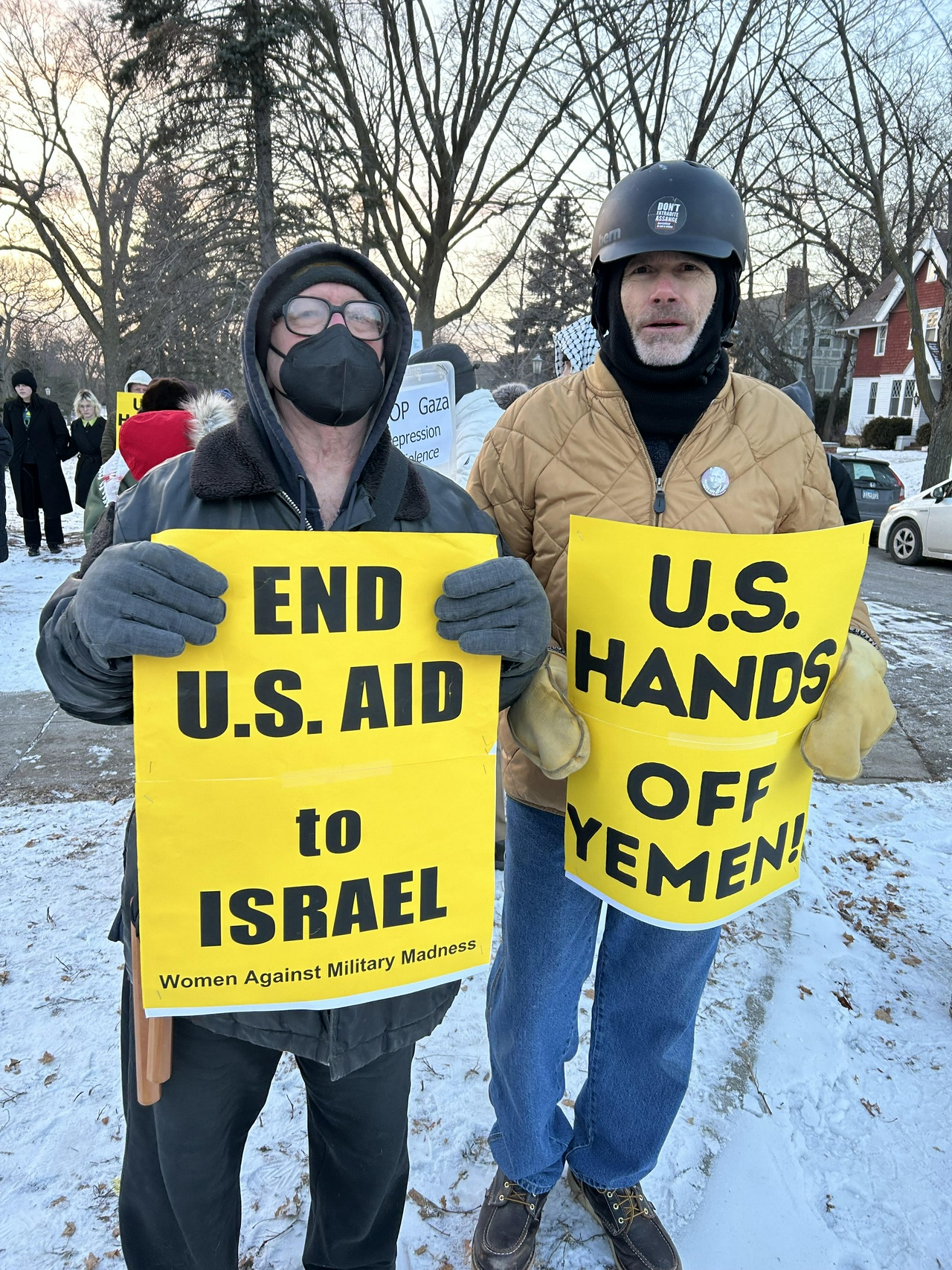 Protesters in St Paul, MN against US bombing of Yemen