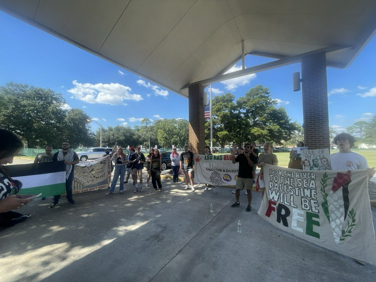 Students hold pro Palestine rally in Baton Rouge, Louisiana.  | Staff/Fight Back! News