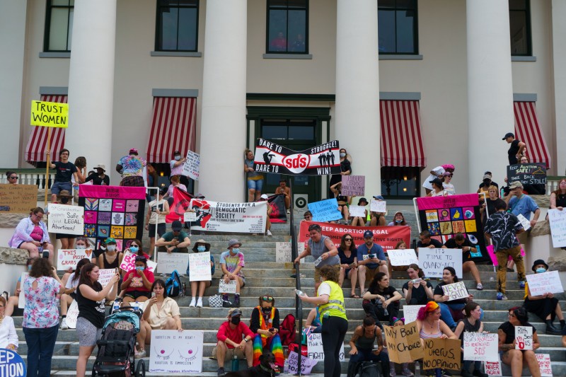 Tallahassee protest against attacks on abortion rights.