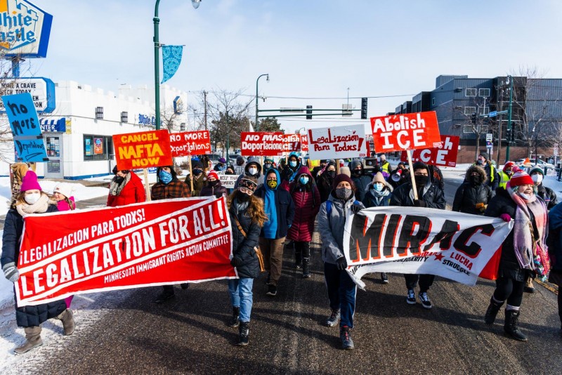Immigrant rights protest turns up the heat on Biden Administration.