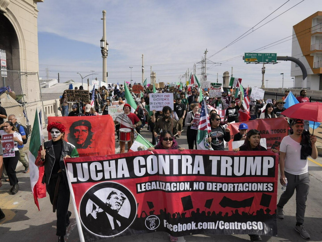 Los Angeles march against deportations. 