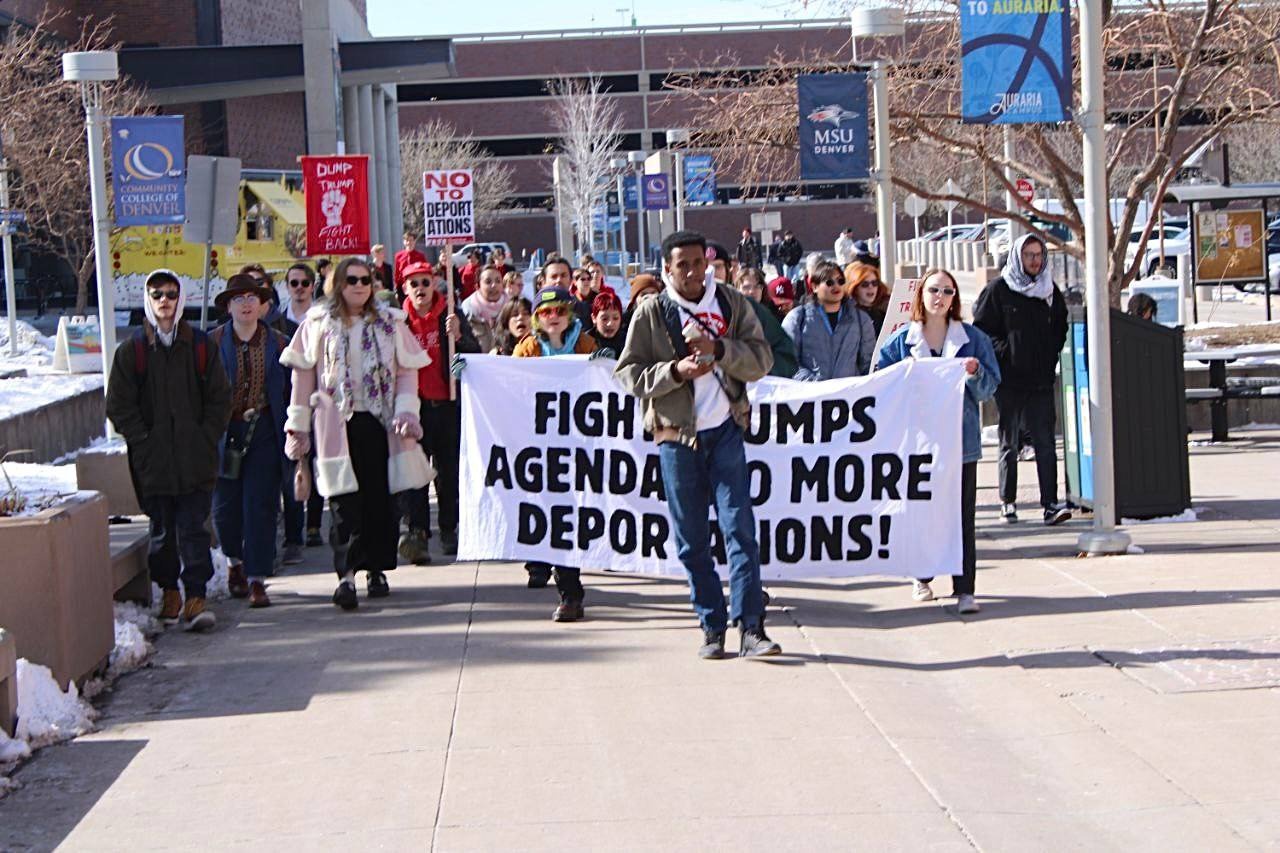 Denver SDS protest against mass deportations.