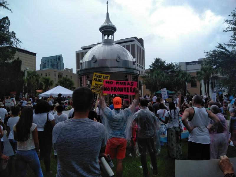 Tampa protests Trump's attacks on immigrants.