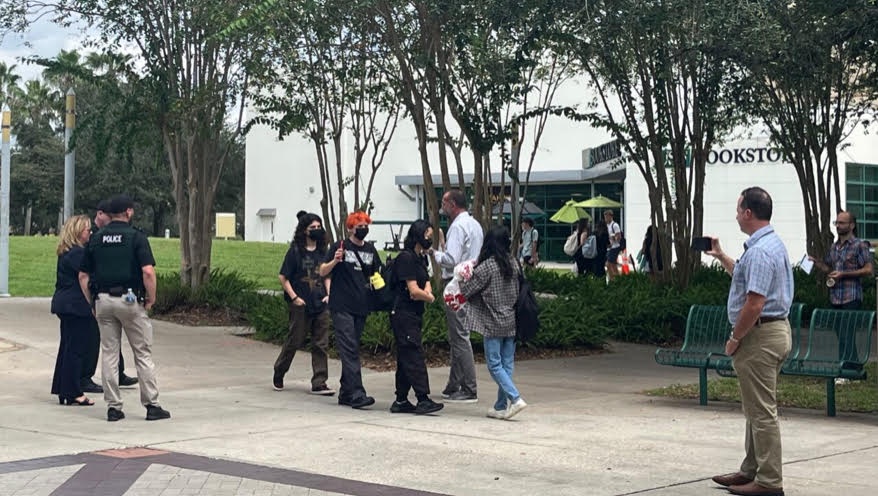 Tampa administration, cops stop rally from taking place on campus.  | Staff/Fight Back! News
