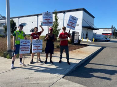 Tacoma workers on the picket line for the right to organize.  | Fight Back! News/staff