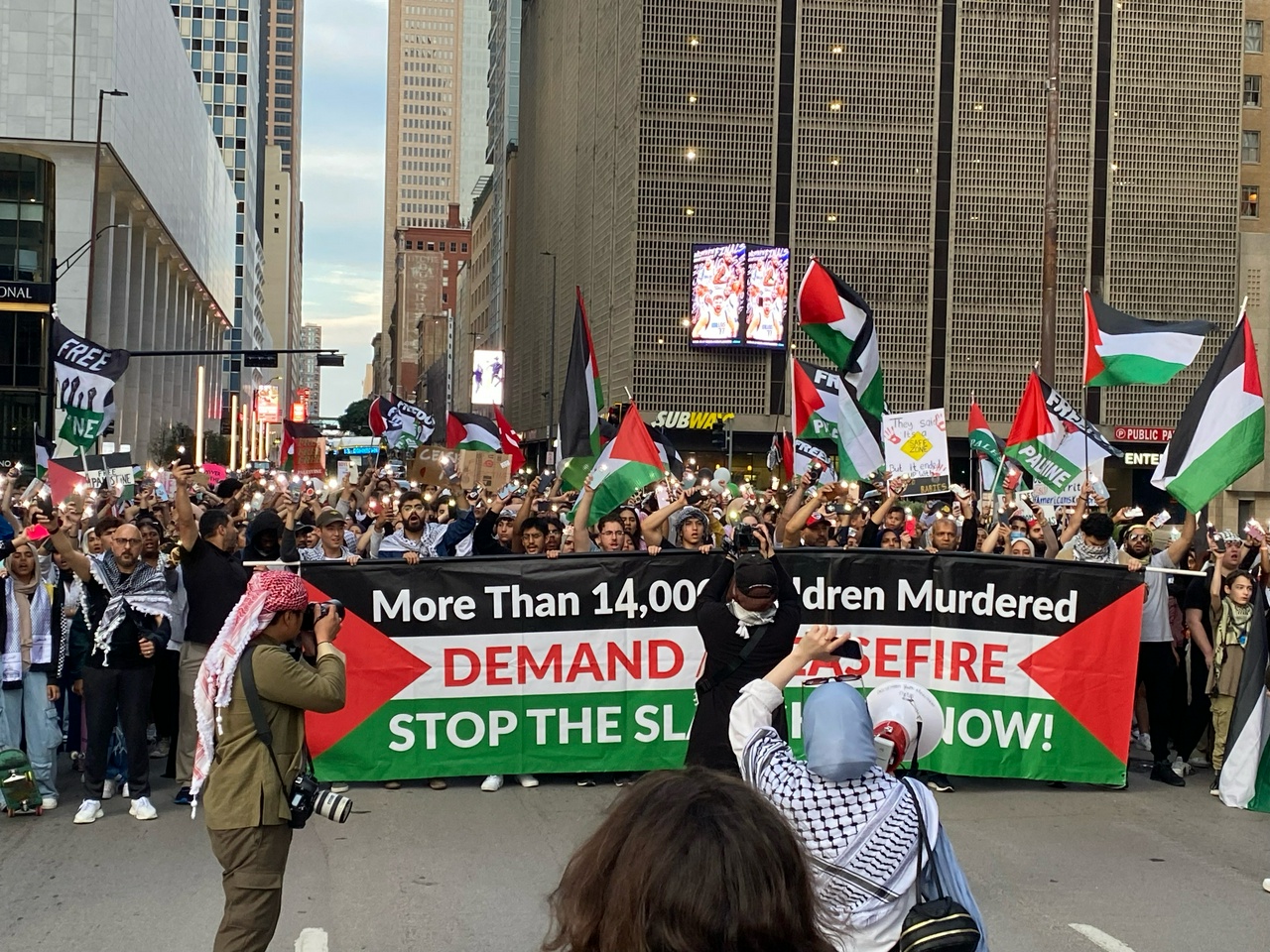 Dallas protest in response to Israeli attack on Rafah.  | Fight Back! News/staff