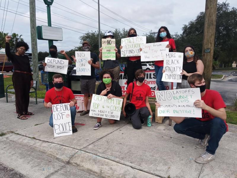 Tampa students protest budget cuts.