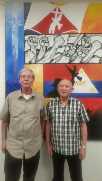 Ka Fidel Agcaoili (right) of the NDFP with Mick Kelly, FRSO