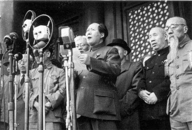 Mao Zedong in Tiananmen Square, October 1, 1949.