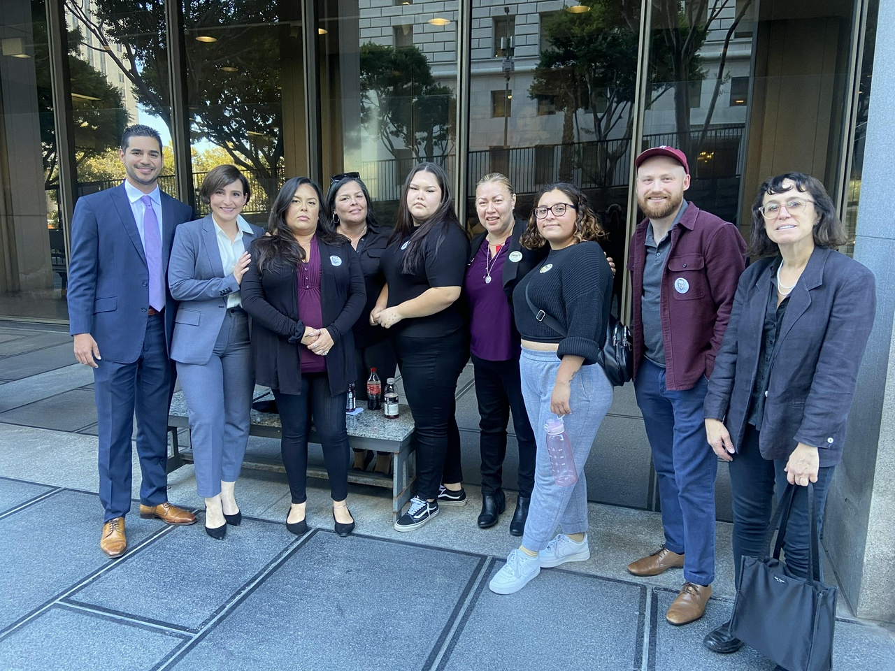 Members of the Ordaz family with supporters from Centro CSO demand justice at LA court