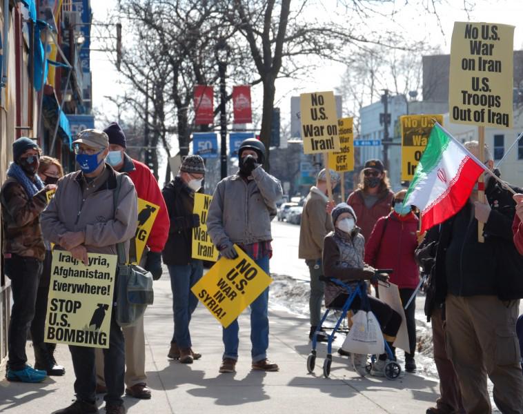 Minneapolis protest against U.S. attack on Syria.
