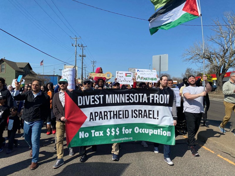 Twin Cities protest against Israeli attacks on Al-Aqsa.