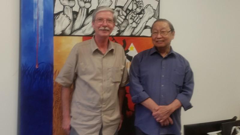 Jose Maria Sison with Fight Back! editor Mick Kelly