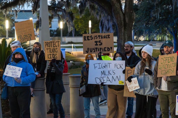 Tallahassee community rallies against Trump’s agenda. 