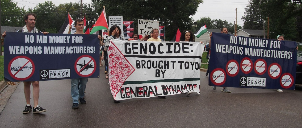 March in Bloomington, MN against General Dynamics assisting genocide in Palestine.  | Kim DeFranco/Fight Back! News