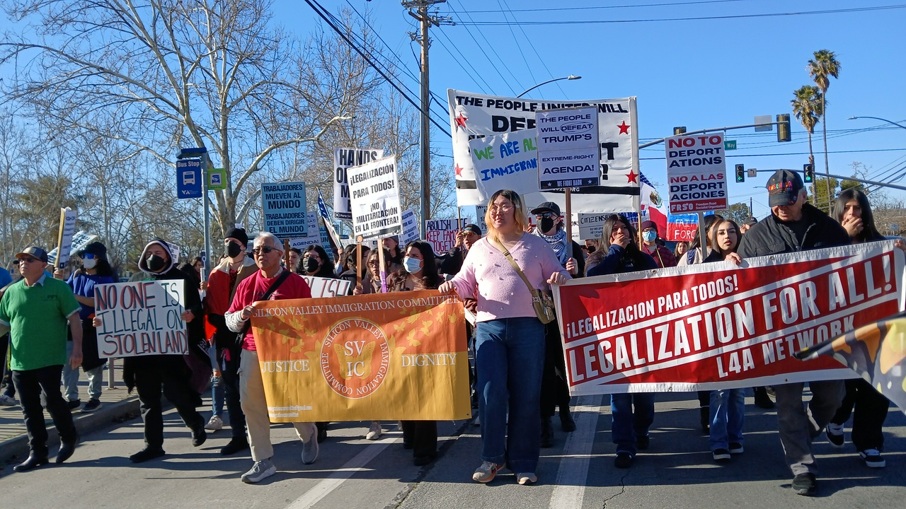 San Jose, California march for immigrant rights.
