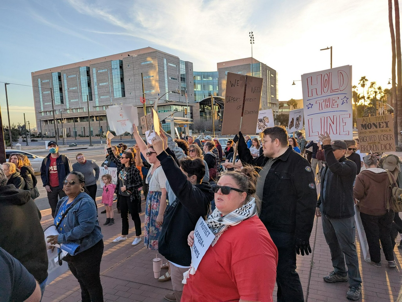 Tucson educators rally against Secretary of Education McMahon and threats to destroy the department. 