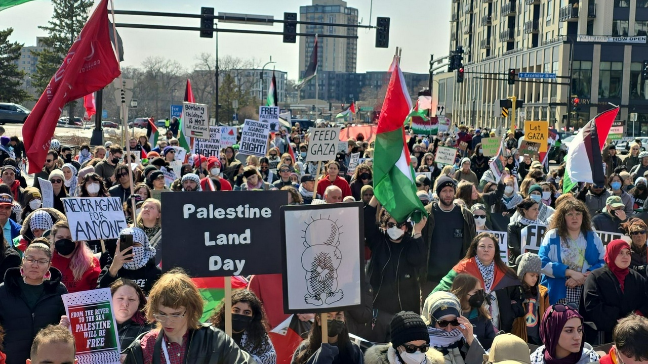 Minneapolis Land Day protest takes to the streets. | Fight Back! News/Sabry Wazwaz