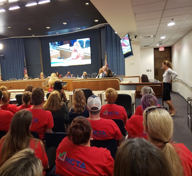 Hillsborough County teachers pack the school board meeting, September 20.