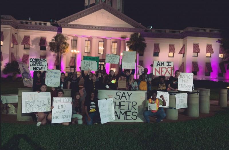 Protesters demand justice for victims of police crimes.