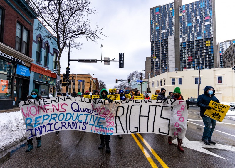 International Women's Day march  in the Cedar Riverside neighborhood
