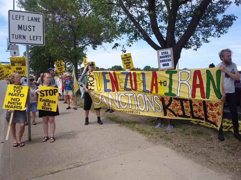Minneapolis protest against U.S. war moves.