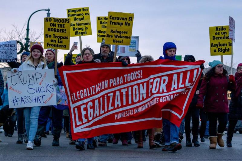 Minneapolis  protest  against Trump’s “National Emergency” declaration.