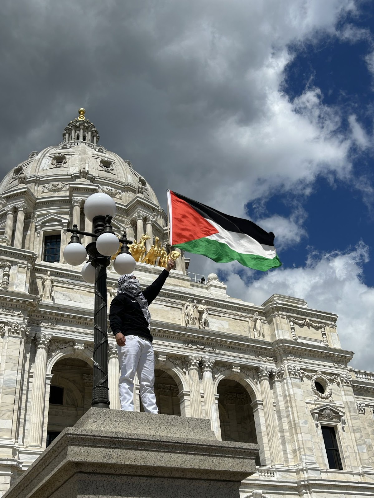 Protest at Minnesota State Capitol demands divestment from apartheid Israel.  | Nick Tolliver/Fight Back! News
