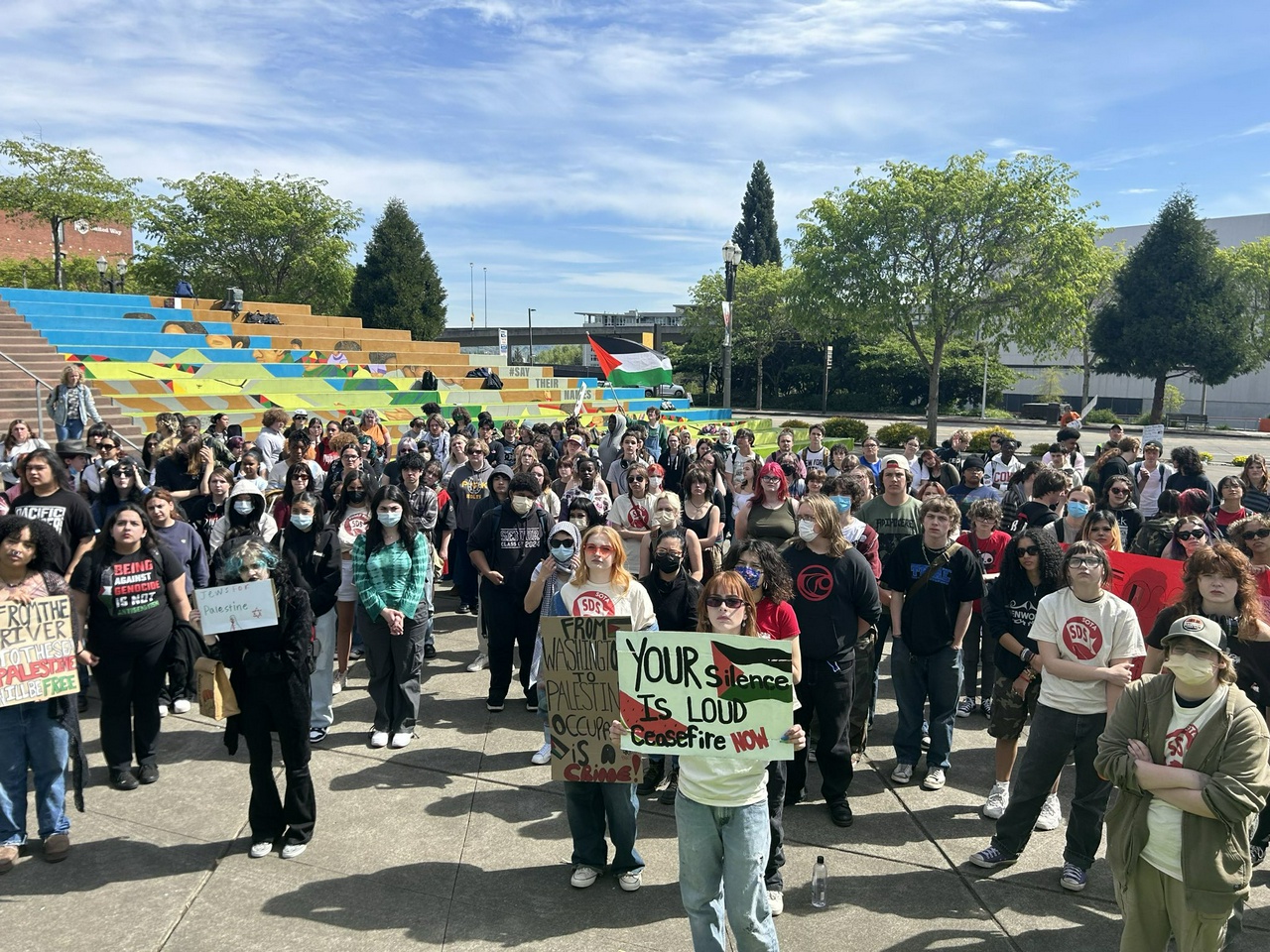 Tacoma students join walkout for Palestine. | Fight Back! News/staff