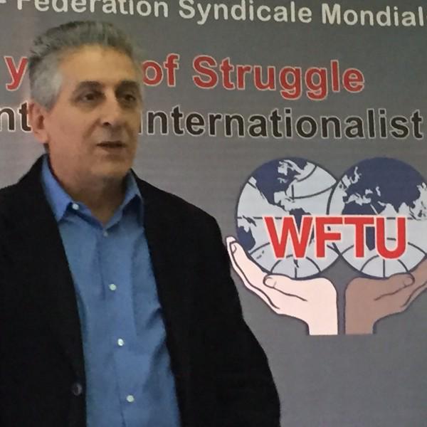 WFTU General Secretary George Mavrikos. (FightBack!News/Staff)