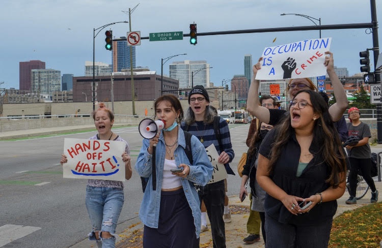 Chicago protest against U.S. intervention in Haiti