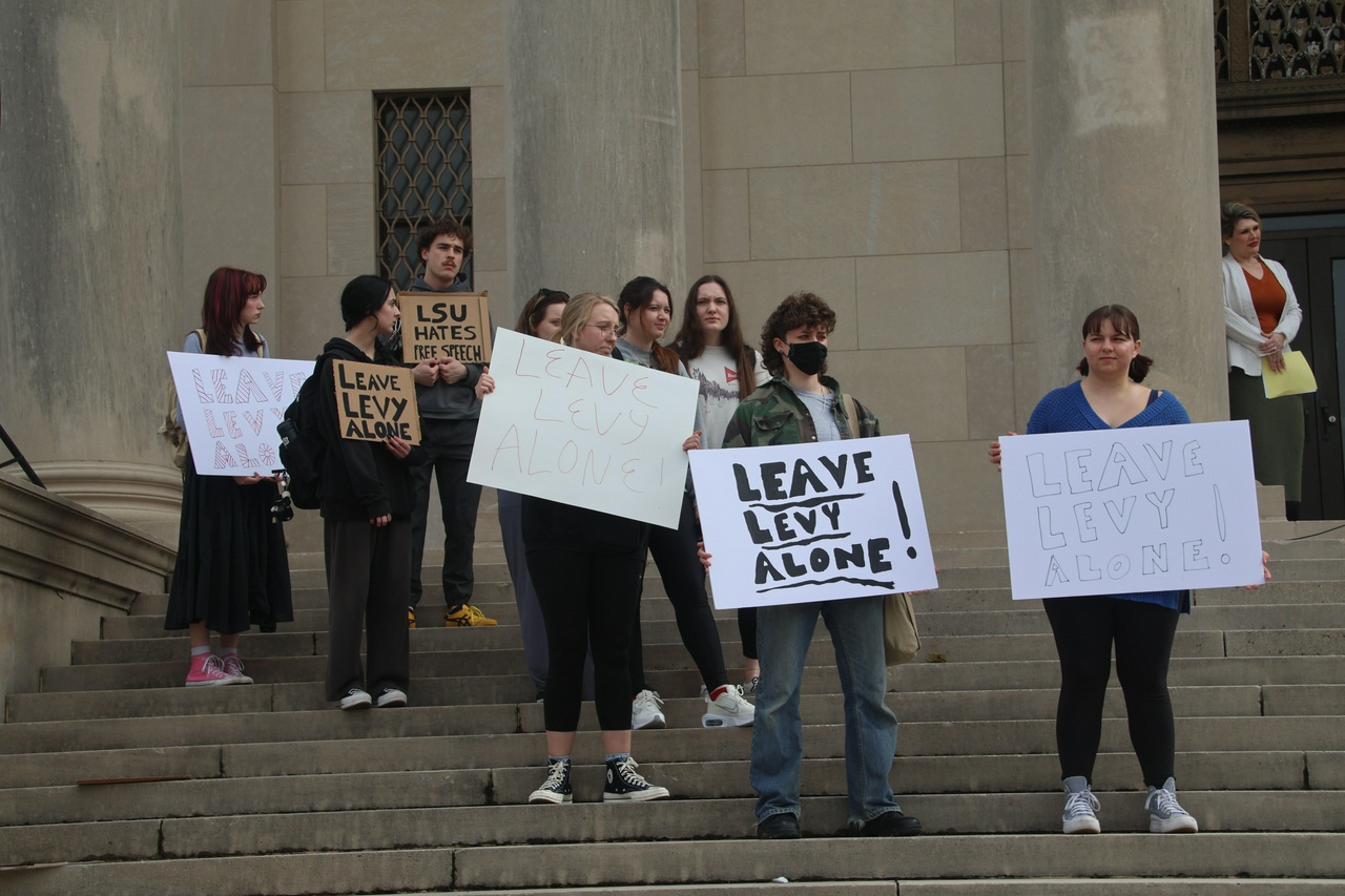 Louisiana State University students stand up for free speech. 