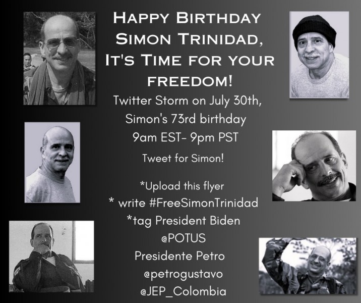 Tweet this image. In the text box, write "FreeSimonTrinidad" and t
