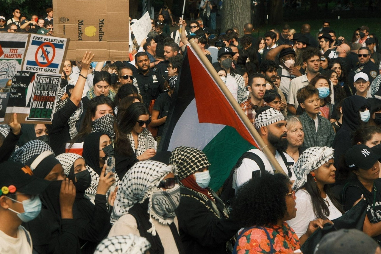 Huge pro-Palestine demonstration in New York, October 7. | Aminah Hamawy/Fight Back! News