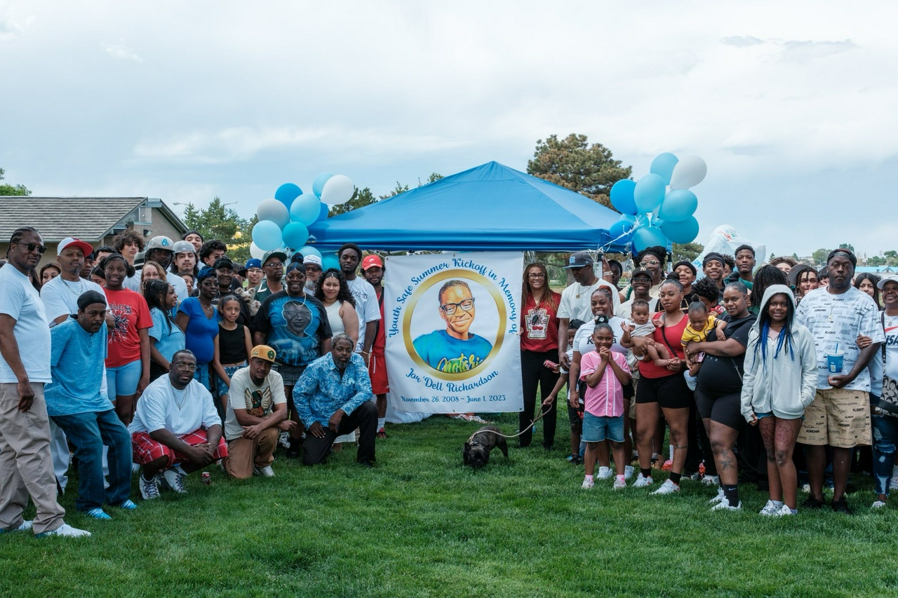 Memorial to Jor'del Richardson held by the Denver-Aurora Community Action Committee.  | Fight Back! News/staff