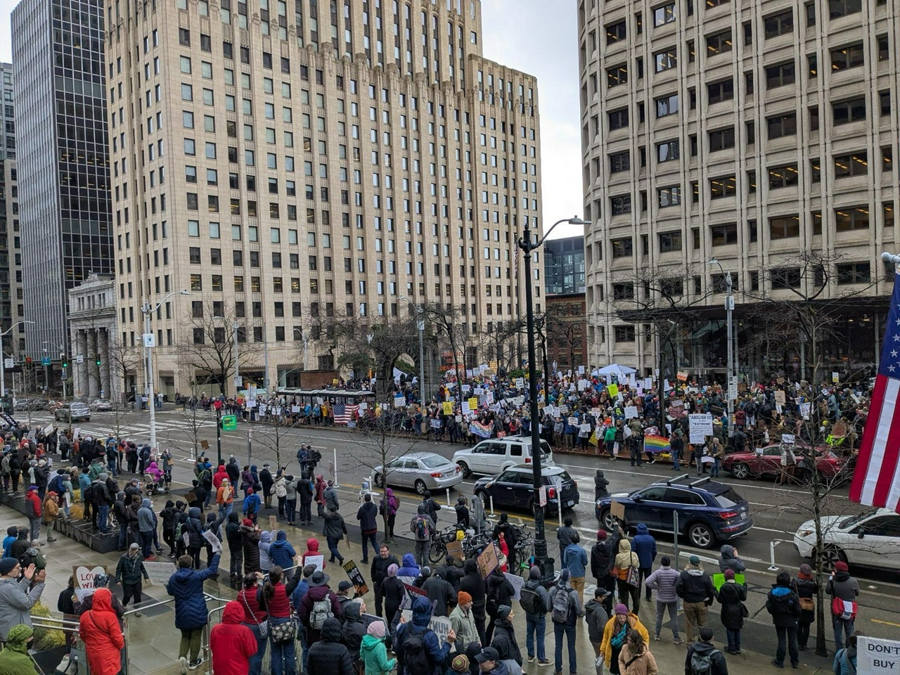 Seattle protest against attacks on federal workers.