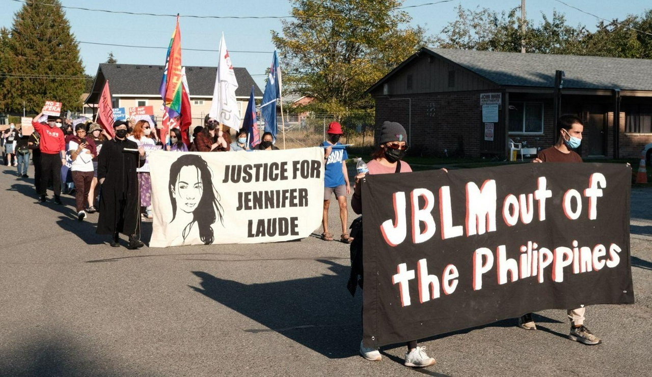 Lakewood, Washington protest outside military base demand justice for Jennifer Laude.  | Staff/Fight Back! News