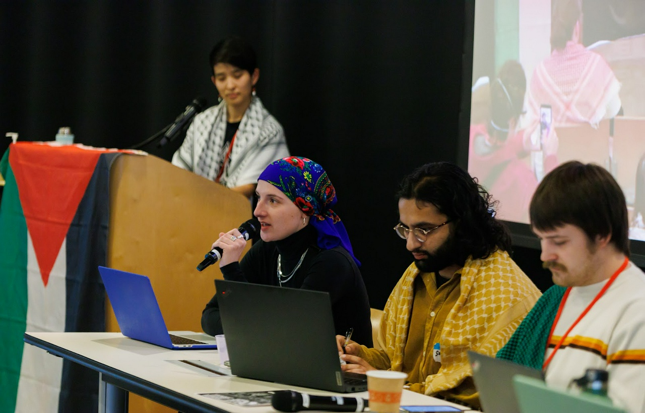 Speakers on the panel titled “The Growing Divestment from Genocide Movement.”