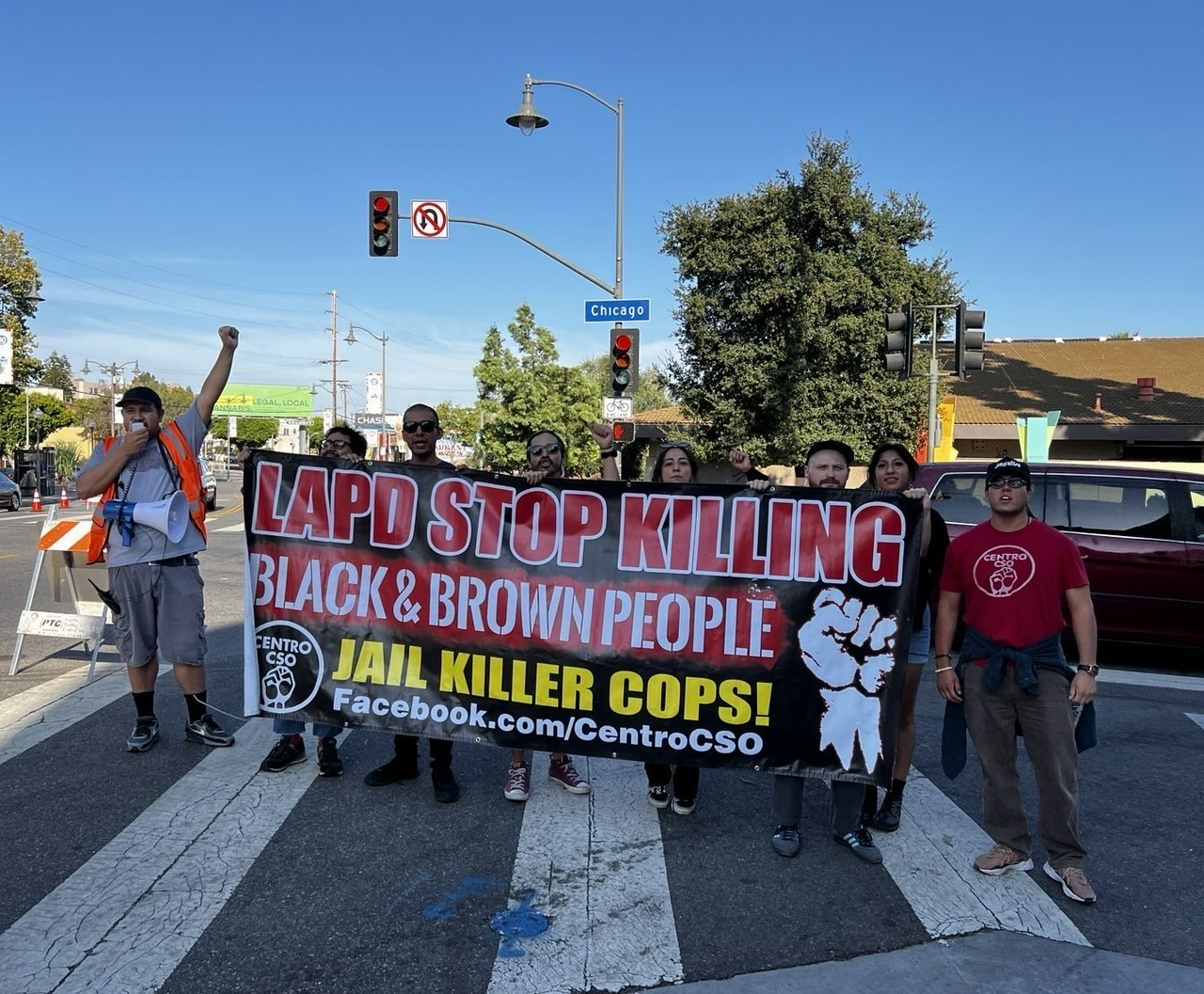 Centro CSO protest at LA's National Night Out.  | Staff/Fight Back! News