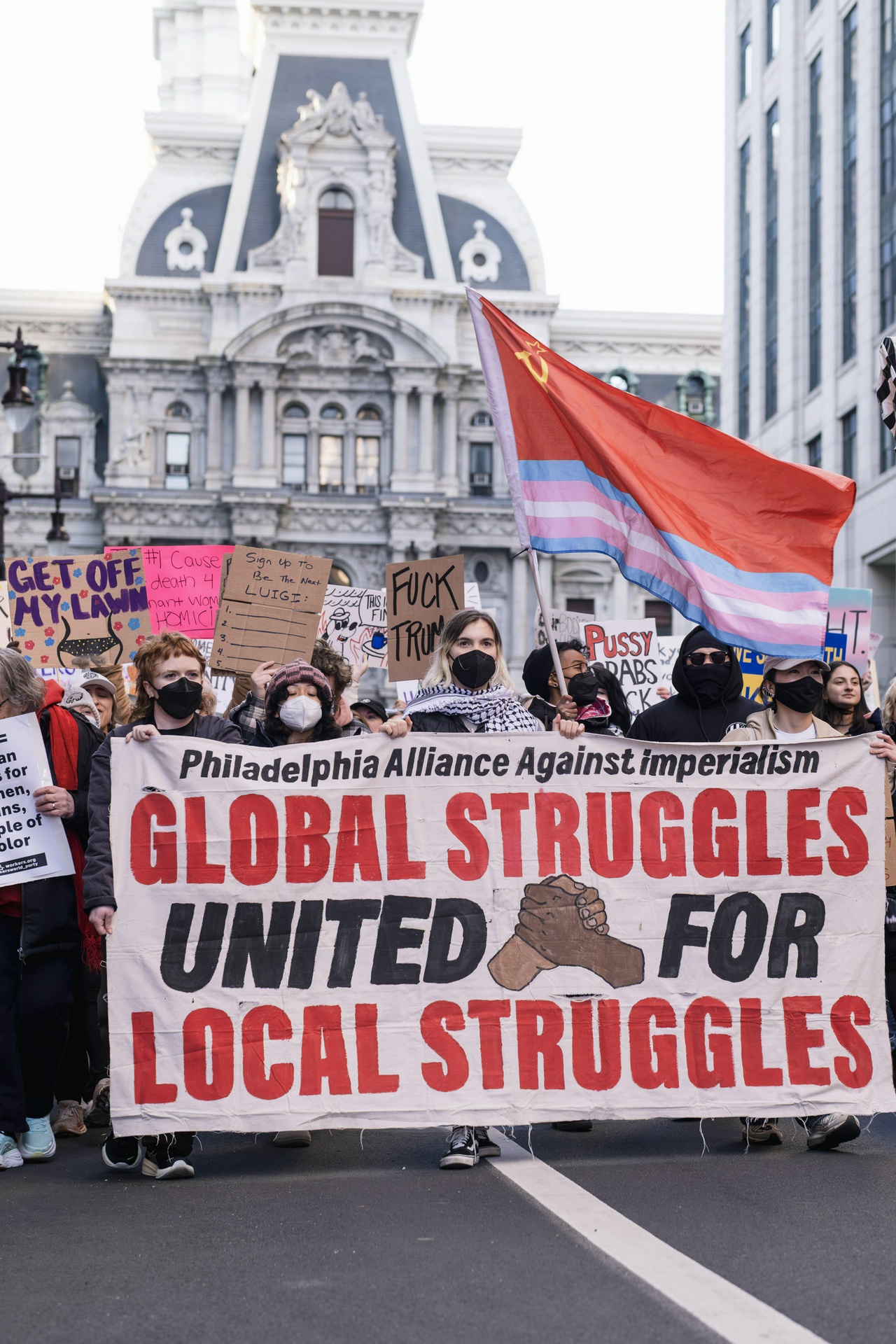 Marching on International Women's Day in Philadelphia, PA. 