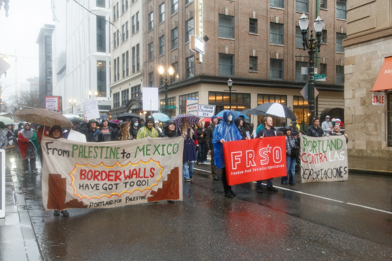 Portland, OR march against raids and deportations. 