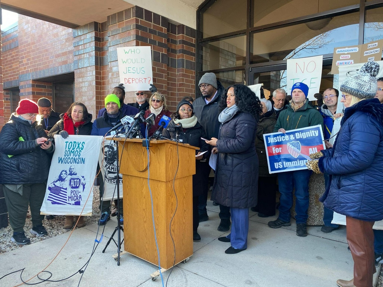 Speakers at Milwaukee press conference blast more to place new ICE detention center in community.