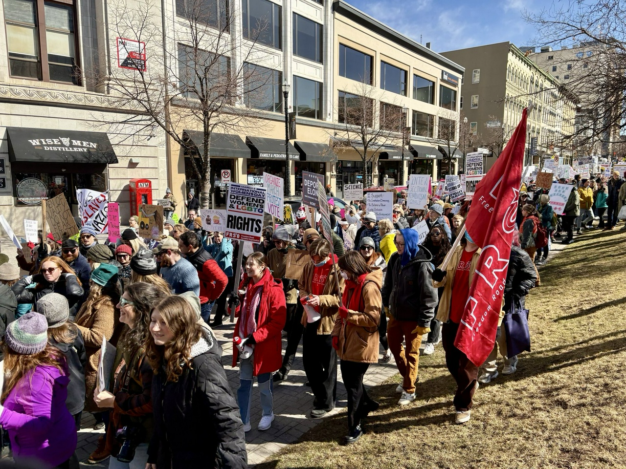International Women's Day march in Grand Rapids, Michigan.