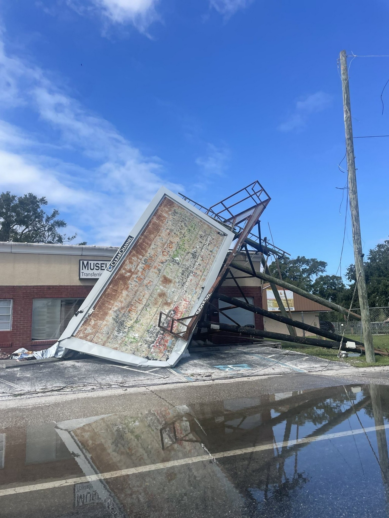 Storm damage from Hurricane Milton.