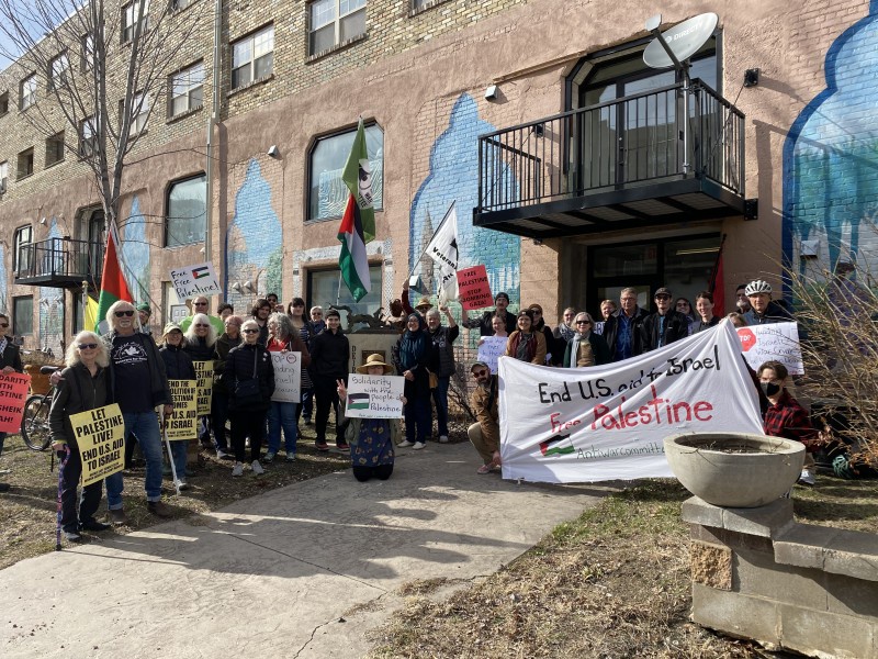 Minneapolis marchers at the Deir Yassin memorial.