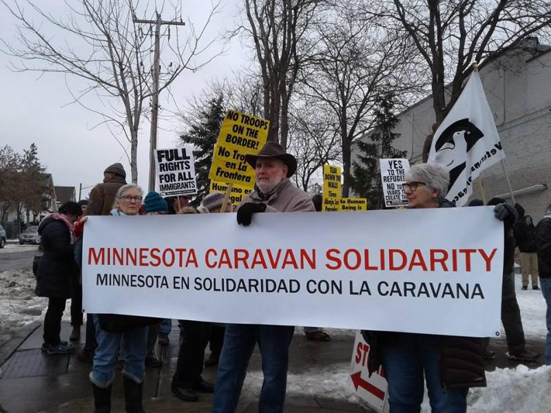 Minnesota protest rejects Trump's wall.
