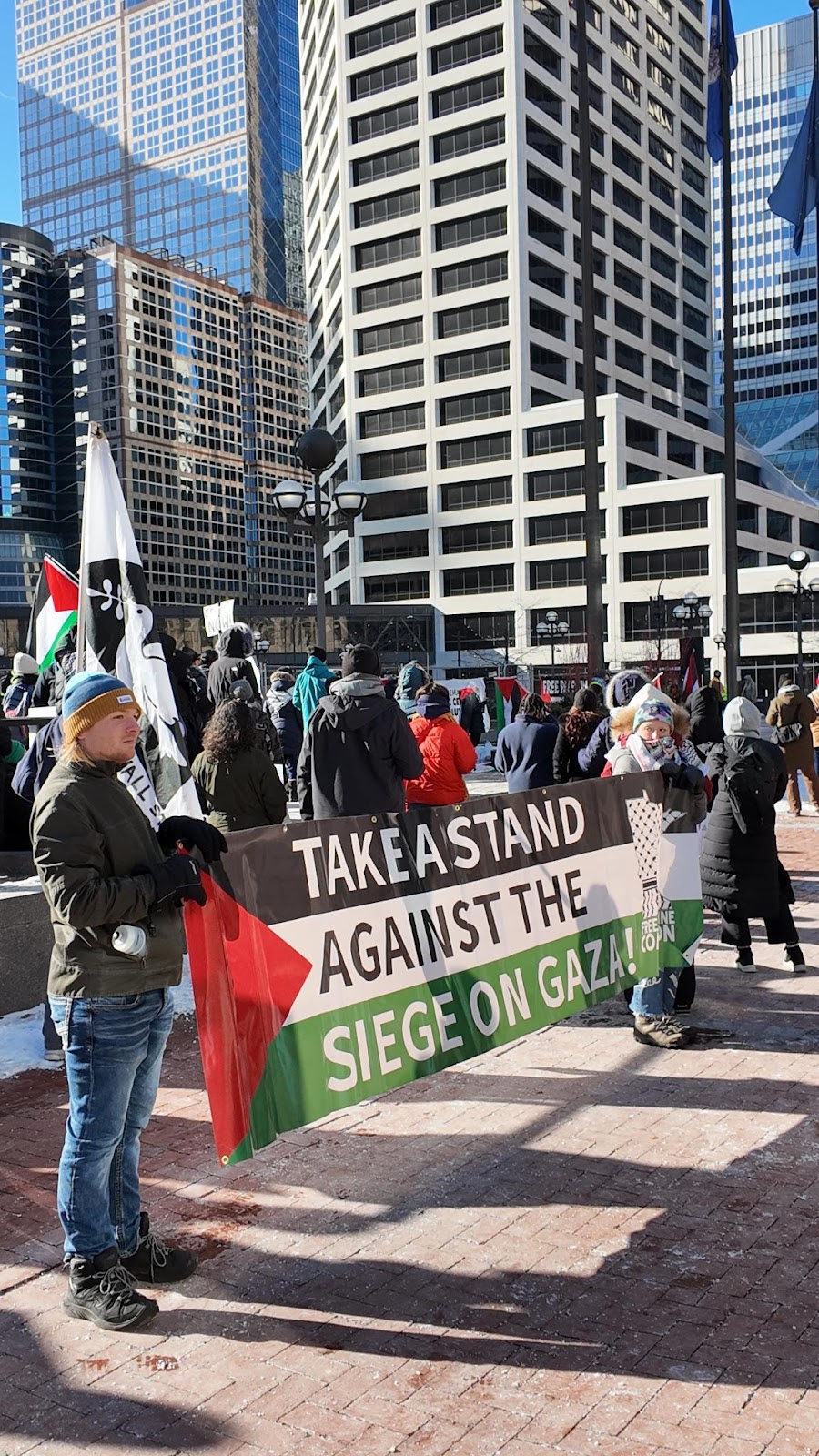 Minneapolis protest demands end to siege on Gaza. | Fight Back! News/Lacey Woida