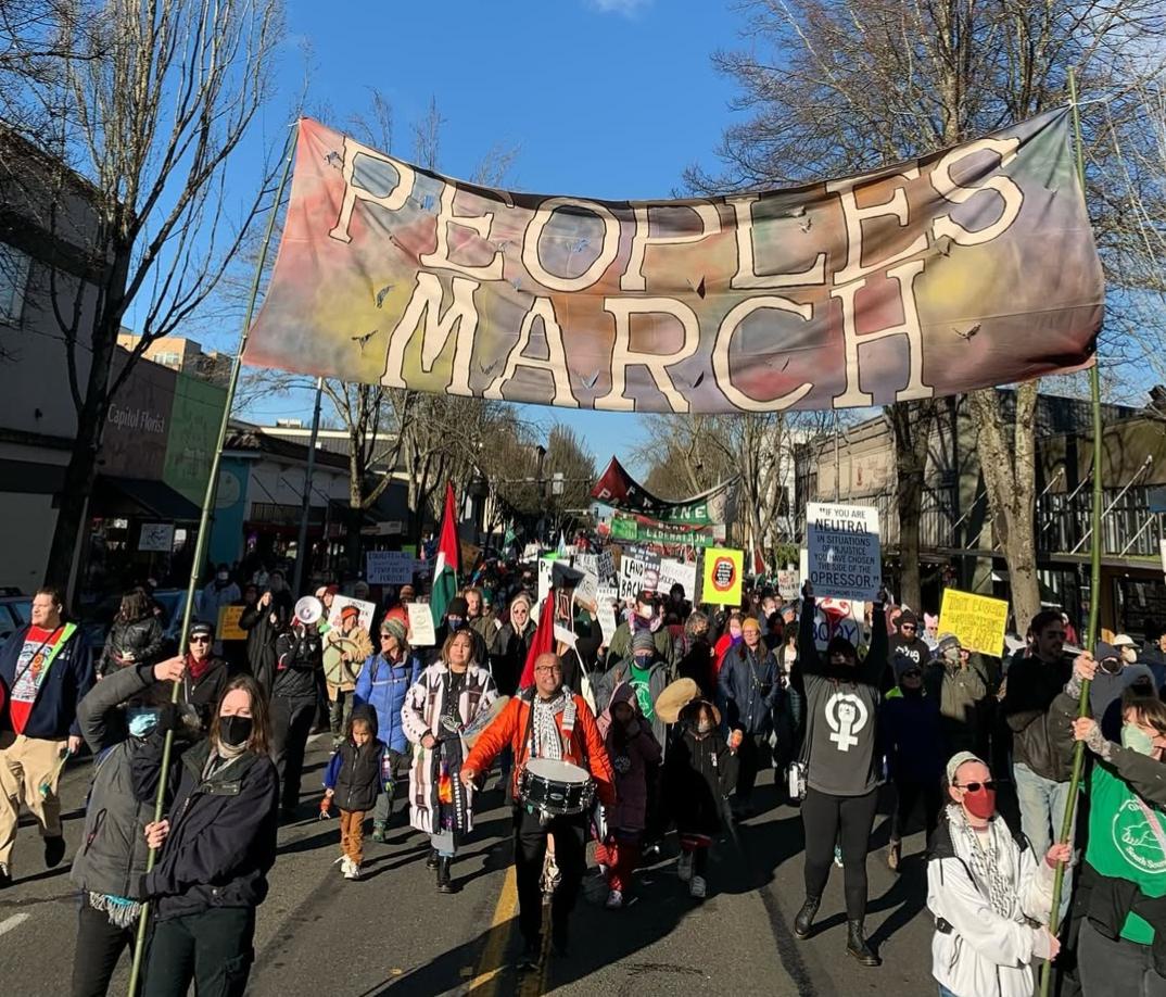 Peoples March in Olympia, Washington.